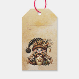 Etiqueta Para Presente Crie Seu Próprio Cacau Mágico de Natal com Gnomo