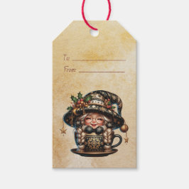 Etiqueta Para Presente Crie Seu Próprio Copo de Chá de Gnome de Natal Mág