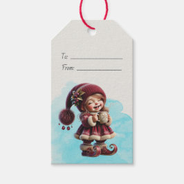 Etiqueta Para Presente Crie Seu Próprio Gnome de Natal Antigo Sorrindo