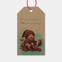 Etiqueta Para Presente Crie Seu Próprio Gnome de Natal com Estilo Vintage