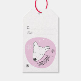 Etiqueta Para Presente Crie Seu Próprio Natal Rosa de Rena Retrô