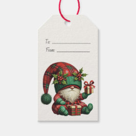 Etiqueta Para Presente Crie seu próprio pijama de gnomo de xadrez natalin