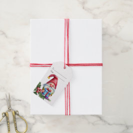 Etiqueta Para Presente Crie Seu Próprio Presente Azul de Natal Gnomo