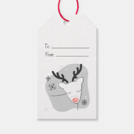 Etiqueta Para Presente Crie Seu Próprio Veado de Prata Natalino Retrô