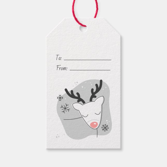 Etiqueta Para Presente Crie Seu Próprio Veado de Prata Natalino Retrô (Frente)