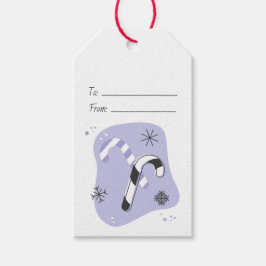 Etiqueta Para Presente Crie seus próprios Canudos de Natal Roxos Retrô