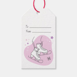 Etiqueta Para Presente Crie Seus Próprios Patins de Gelo Estrelados Rosa 