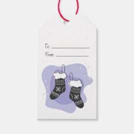 Etiqueta Para Presente Crie suas Próprias Meias de Natal Roxas
