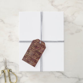Etiqueta Para Presente Crimson de Natal e Dourado