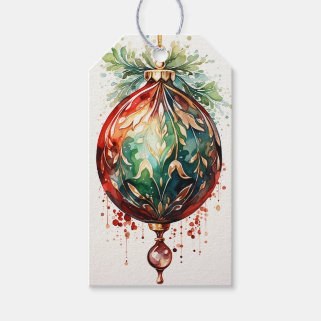 Etiqueta Para Presente Crimson & Evergreen: Um Vermelho e Verde Fusão (Frente)