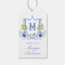 Crista Monogramática de Árvore de Limão em Aquarel
