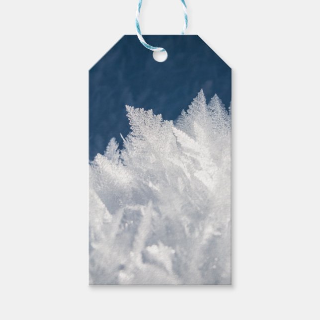 Etiqueta Para Presente Cristais de gelo de inverno (Frente)