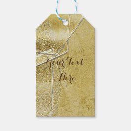 Etiqueta Para Presente Cristal de Vidro Dourado Brilho Glam Estilo Design