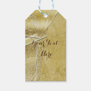 Etiqueta Para Presente Cristal de Vidro Dourado Brilho Glam Estilo Design