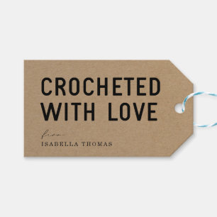 Etiqueta Para Presente Crocheted with Love Gift Tags - Blue Twine