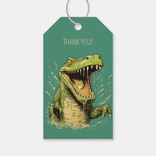 Etiqueta Para Presente Crocodilo de Texto Personalizado