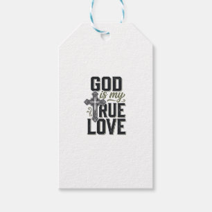 Etiqueta Para Presente Cruz Cristã Deus É Meu Verdadeiro Amor Vetor