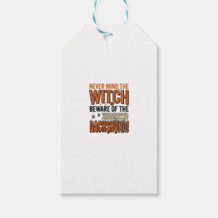 Etiqueta Para Presente Cuidado Com A Camisa De Bruxa De Halloween Do Dach