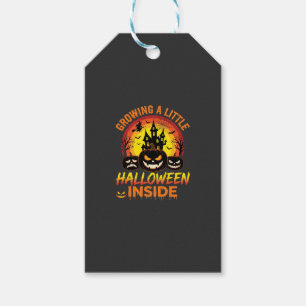 Etiqueta Para Presente Cultivando um Pequeno Halloween Dentro de uma Abób