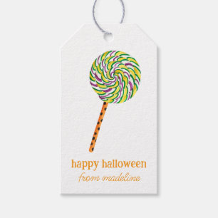 Etiqueta Para Presente Cupcakes de pirulito e doces de Watercolor Hallowe