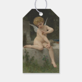 Etiqueta Para Presente Cupido com borboleta (por Bouguereau)