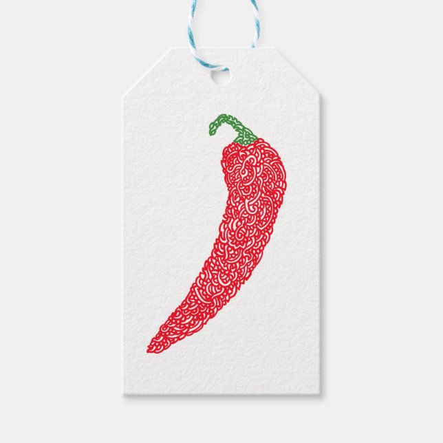 Etiqueta Para Presente Curly Chili Pepper (Frente)