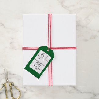 Etiqueta Para Presente Custom Event Thank You Green Gift Tags