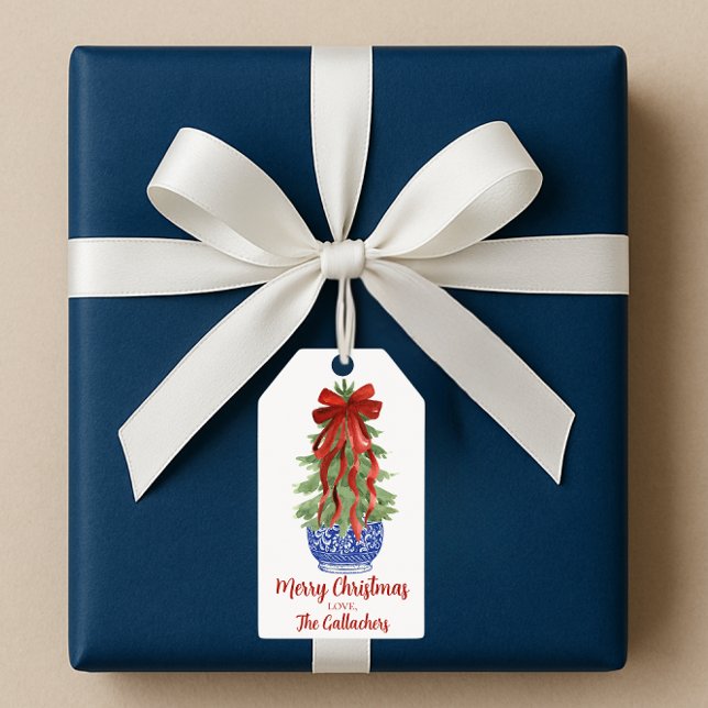 Etiqueta Para Presente Custom Topiary Christmas Tree (Criador carregado)