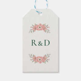 Etiqueta Para Presente Customized Initials Blush Garden Wedding Favor