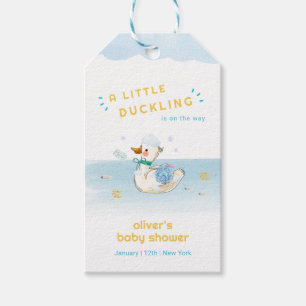 Etiqueta Para Presente Cute Banho Hora Pequeno Patinho Menino Chuvinha de