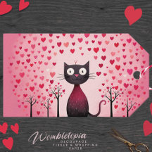 Cute Be my Namorados Cat in Pink Heart Forest