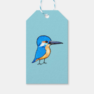 Etiqueta Para Presente Cute Blue Kingfisher Bird Art