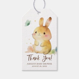 Etiqueta Para Presente Cute Bunny Rabbit Baby Shower Obrigado