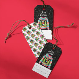 Etiqueta Para Presente Cute Camisa de Natal Feia com Soldado de Noz