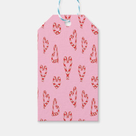 Etiqueta Para Presente Cute Candy Cane Hearts Minimalist