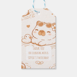 Etiqueta Para Presente Cute Capybara With Sunglasses Kids Birthday Party