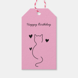 Etiqueta Para Presente cute cat says: happy birthday.