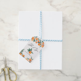 Etiqueta Para Presente Cute | Favor de Agradecimento Laranja para Chá de