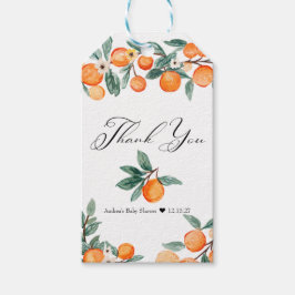 Etiqueta Para Presente Cute | Favor de Agradecimento Laranja para Chá de 