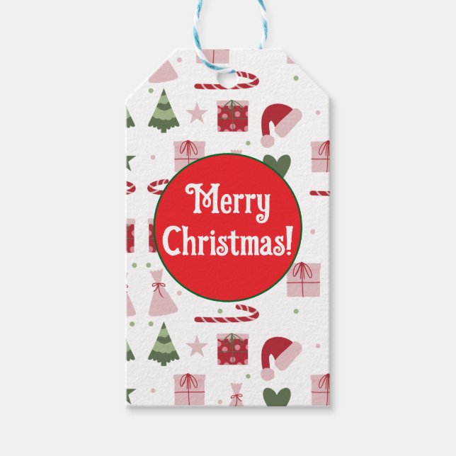 Etiqueta Para Presente Cute festive editable Merry Christmas (Frente)