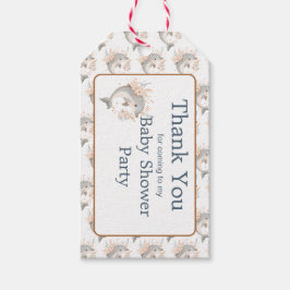 Etiqueta Para Presente Cute Floral Dolphin Baby Shower