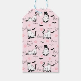 Etiqueta Para Presente Cute Ghost Cats Halloween