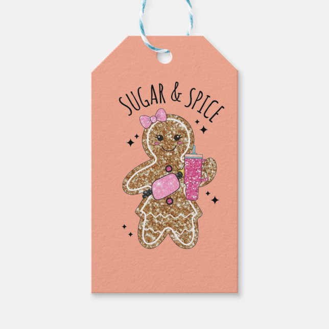 Etiqueta Para Presente Cute girly gingerbread plates (Frente)