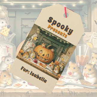 Etiqueta Para Presente Cute Halloween Hamster Snack Party