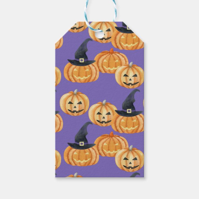 ETIQUETA PARA PRESENTE CUTE HALLOWEEN JACK OLANTERN PUMPKINS (Frente)