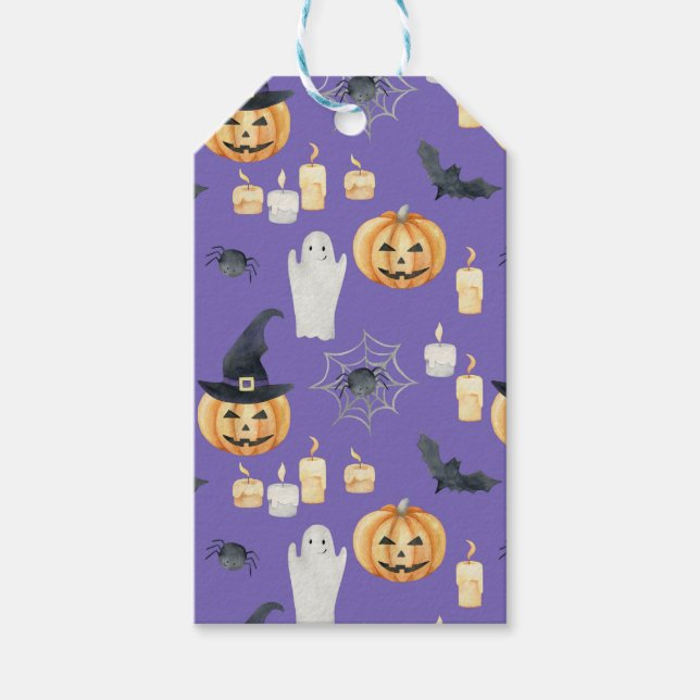 ETIQUETA PARA PRESENTE CUTE HALLOWEEN JACK OLANTERN PUMPKINS MOON (Frente)