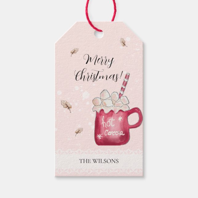Etiqueta Para Presente Cute Hot Cocoa Holiday Illustration (Frente)