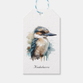 Etiqueta Para Presente Cute Kookaburra em uma ramificação, personalizada