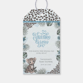 Etiqueta Para Presente Cute Leopard Safari Boy Baby Shower Thank You