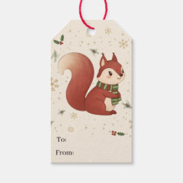 Etiqueta Para Presente Cute Modern Forest Squirrel Christmas Gift Tags
